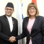 16 October 2019 National Assembly Speaker Maja Gojkovic and the Parliament Speaker of Nepal Ganesh Timilsina